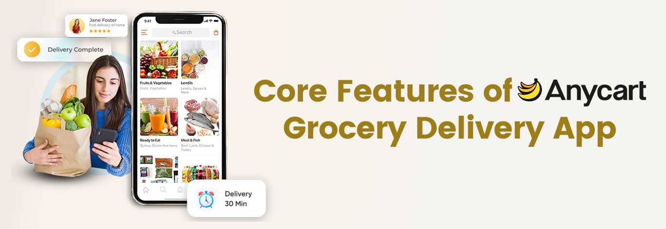 Core Features of Anycart Grocery Delivery App